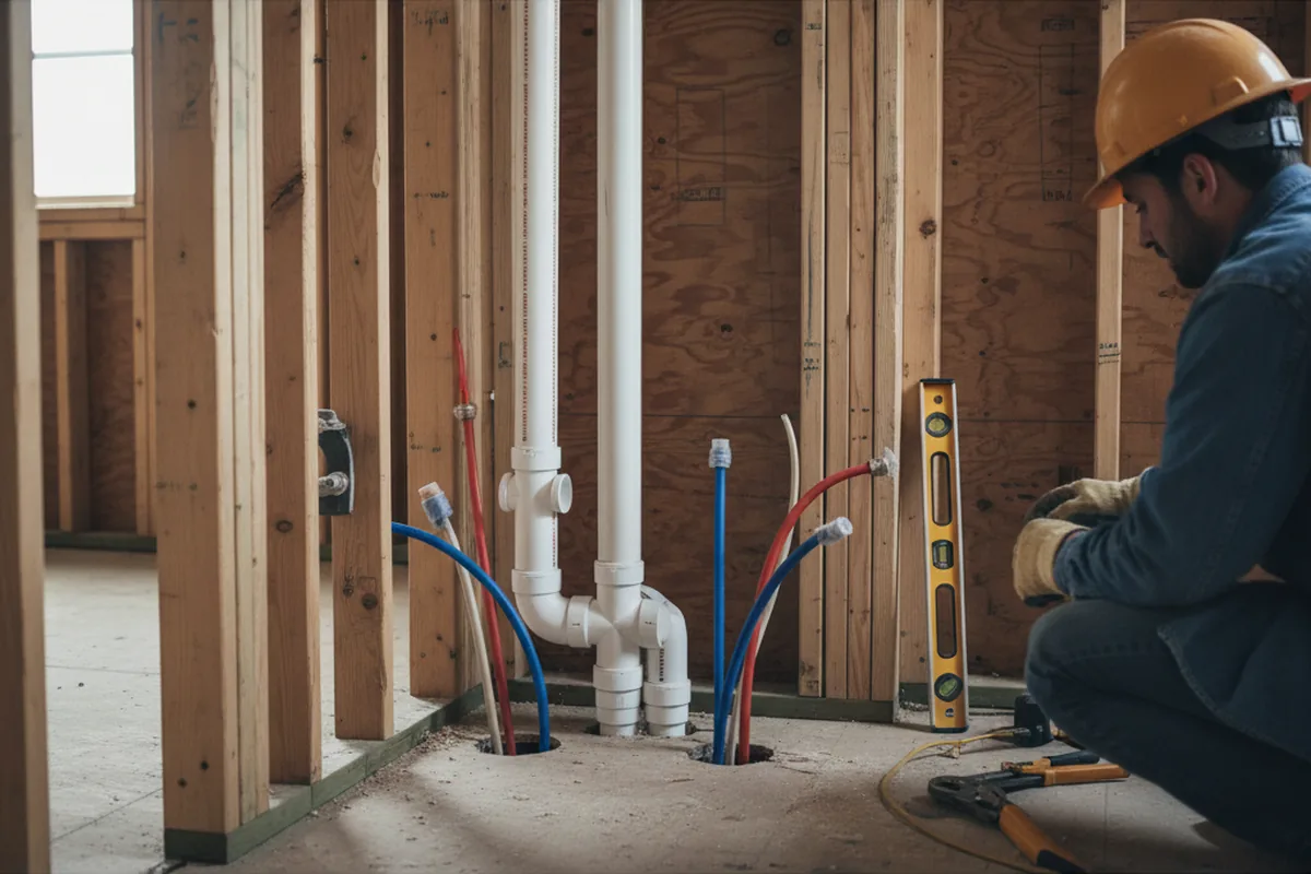 Drain and supply rough-in during Leak Detection in Dover